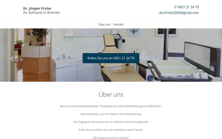 Screenshot of docfricke-bremen.de