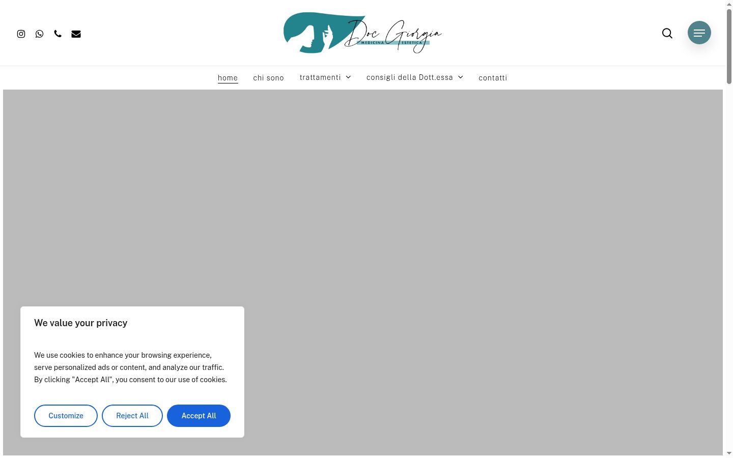 Screenshot des Einwilligungsbanners vor jeglicher Interaktion