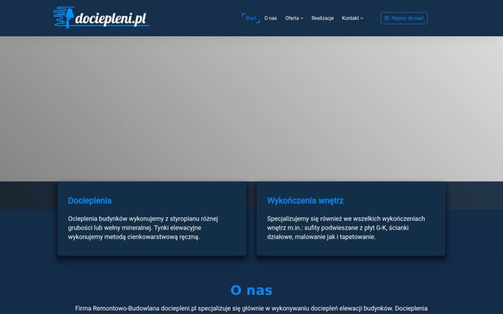 Screenshot van dociepleni.pl