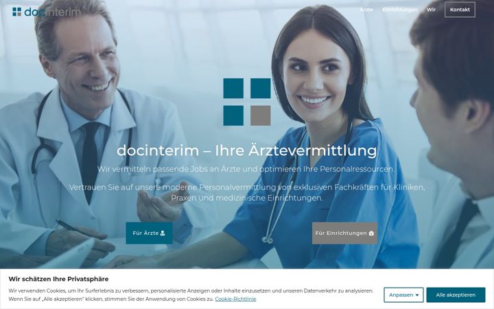 Screenshot of docinterim.de