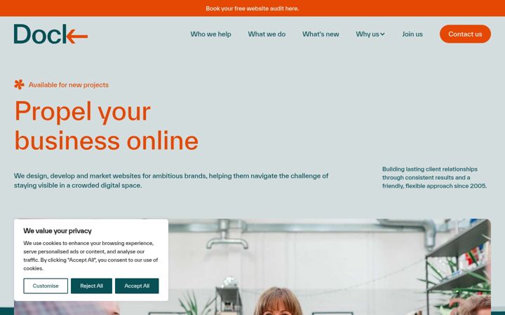 Screenshot ta' dock.co.uk
