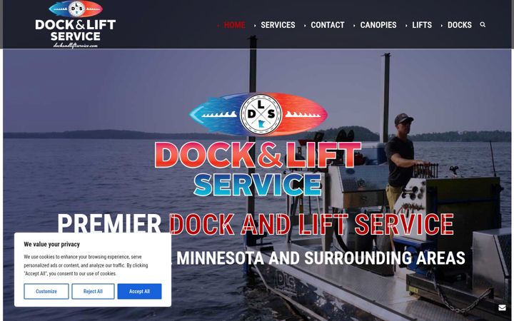 Screenshot of dockandliftservice.com