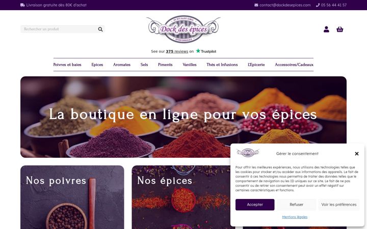 Screenshot of dockdesepices.com