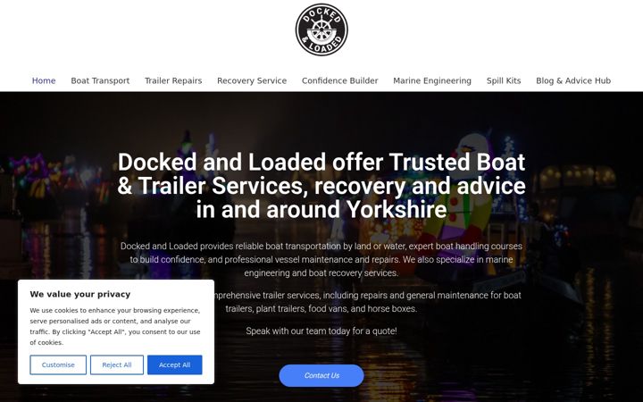 Screenshot of dockedandloaded.co.uk