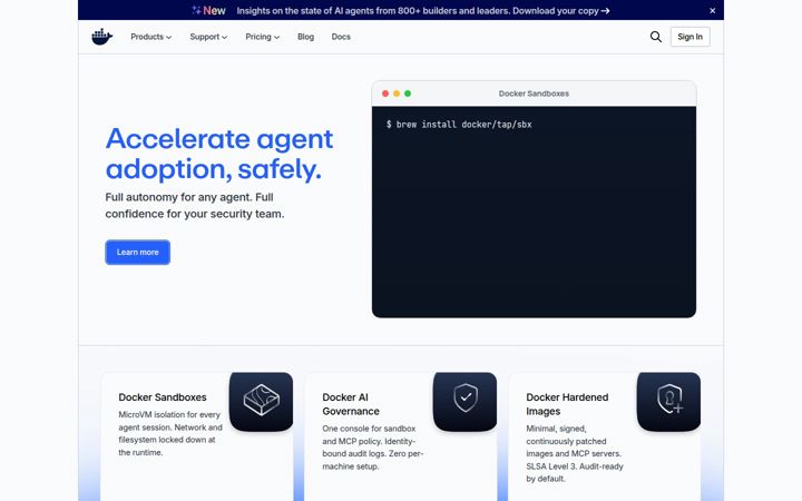 Screenshot stránky docker.io