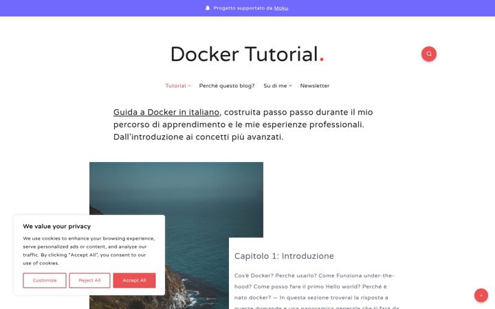 Screenshot of dockertutorial.it