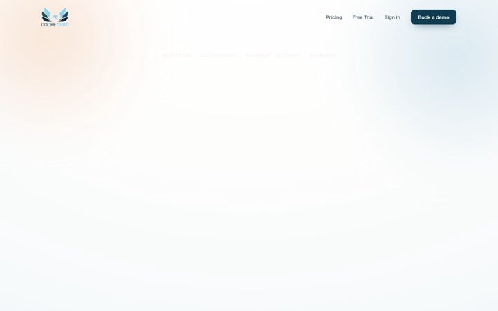 Screenshot of docketbird.com