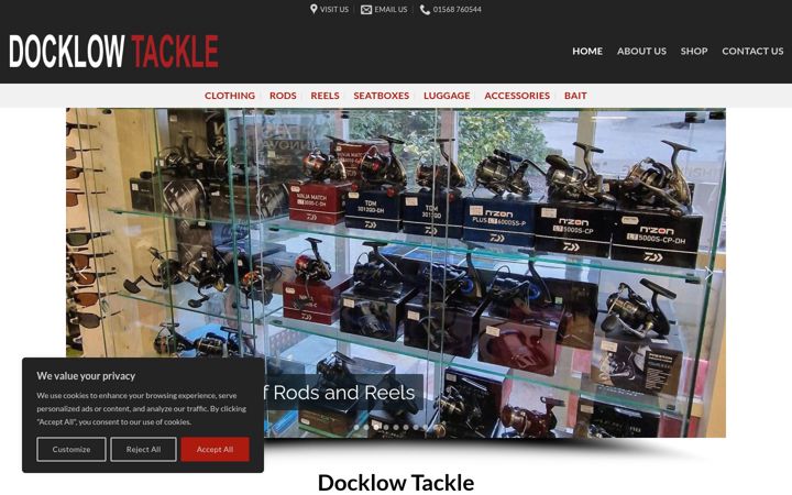 Screenshot ta' docklowfishingtackle.co.uk