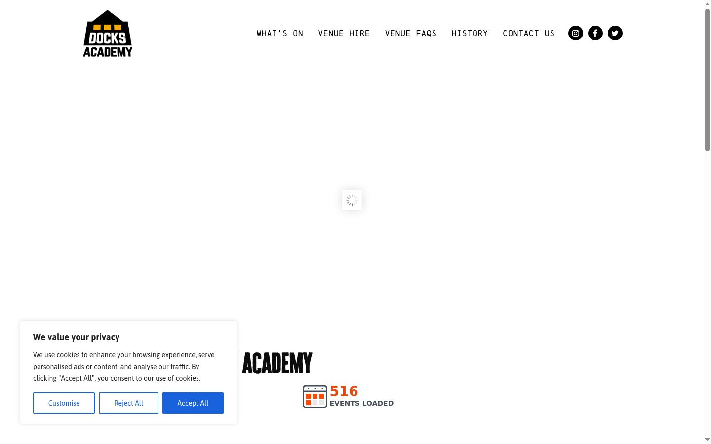Screenshot del banner di consenso mostrato prima di qualsiasi interazione