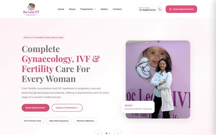 Screenshot of docleenaivf.com