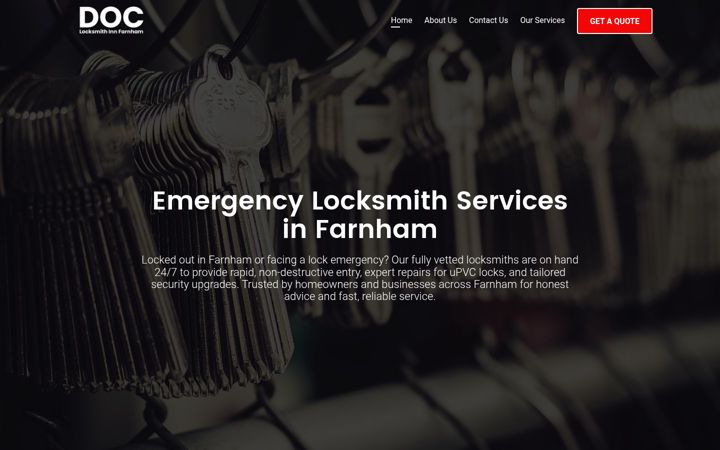 Screenshot of doclocksmithinnfarnham.co.uk
