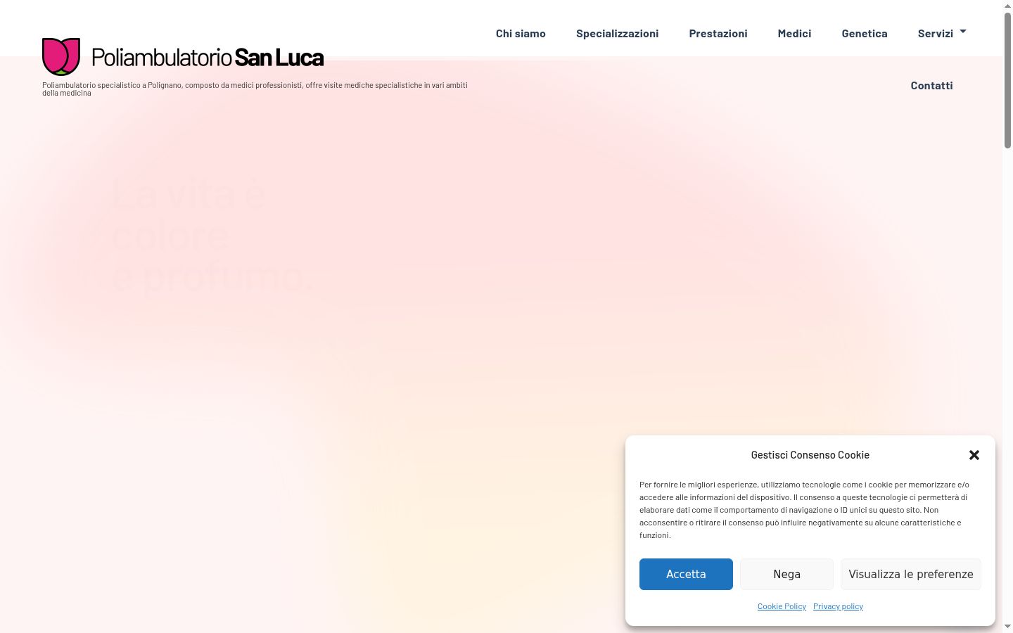 Captura de ecrã do banner de consentimento apresentado antes de qualquer interação