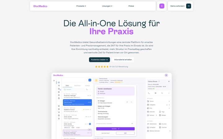 Screenshot of docmedico-rezeption.de