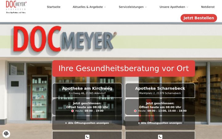 Skjermbilde av docmeyerapotheken.de