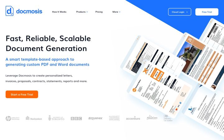 Screenshot of docmosis.com