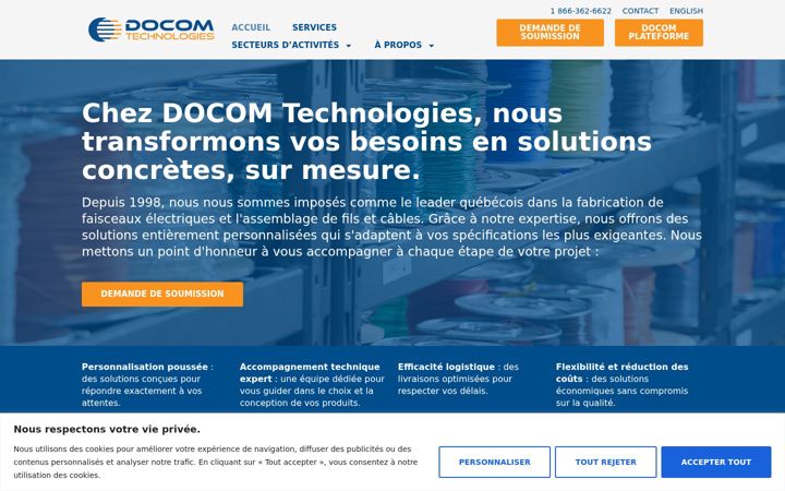 Screenshot stránky docom.ca