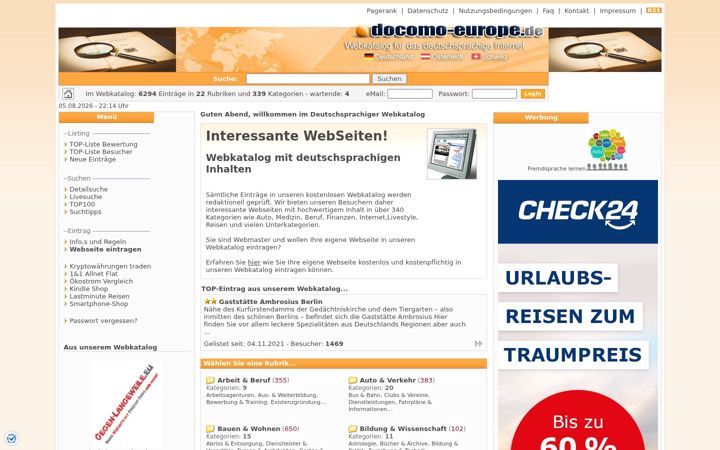 Screenshot ta' docomo-europe.de