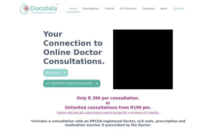 Screenshot of docotela.co.za