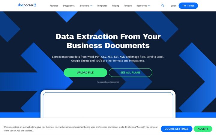Screenshot of docparser.com
