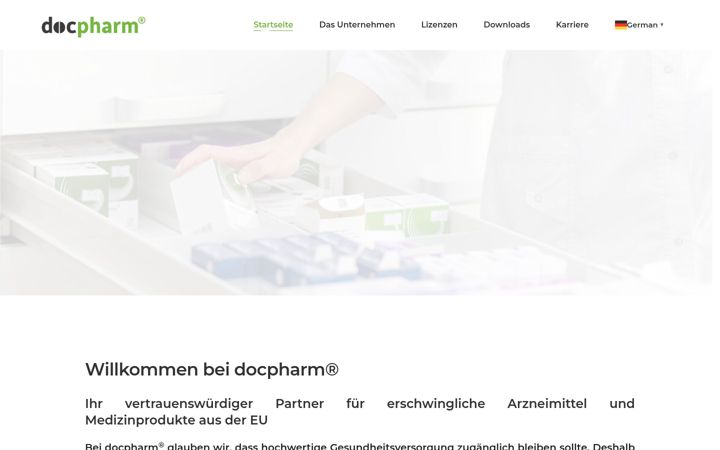 Screenshot ta' docpharm.de
