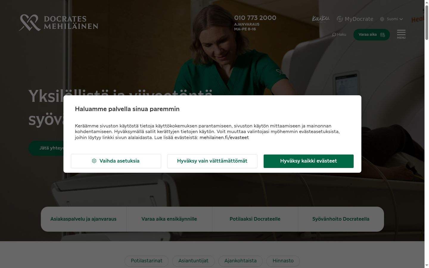 Snímka obrazovky banera súhlasu zobrazeného pred akoukoľvek interakciou