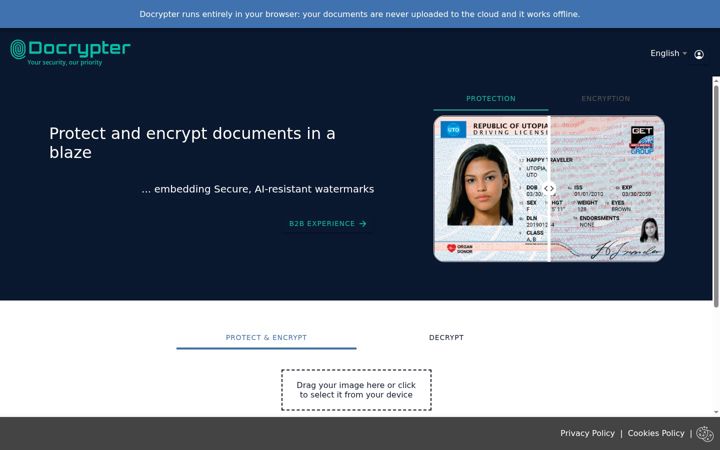 Screenshot of docrypter.com
