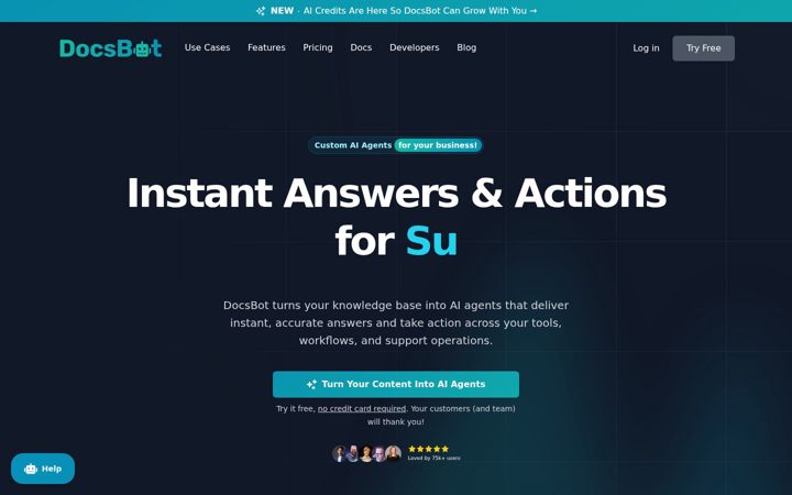 Screenshot of docsbot.ai
