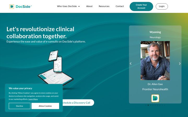 Screenshot of docsideapp.com