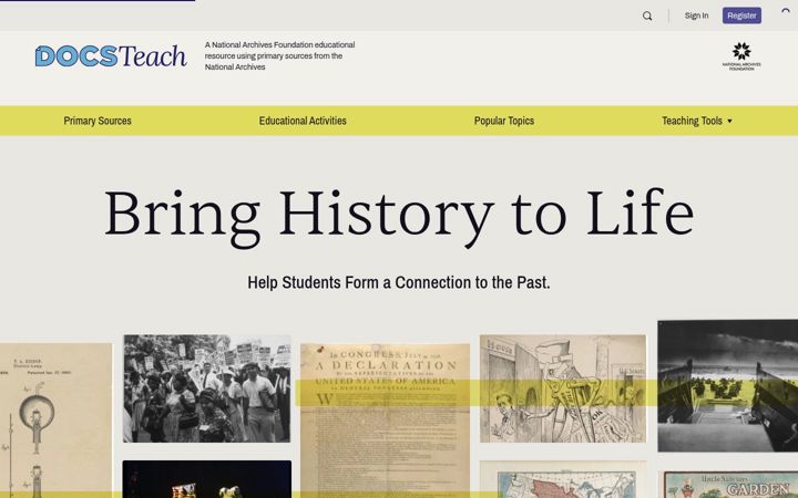 Screenshot of docsteach.org