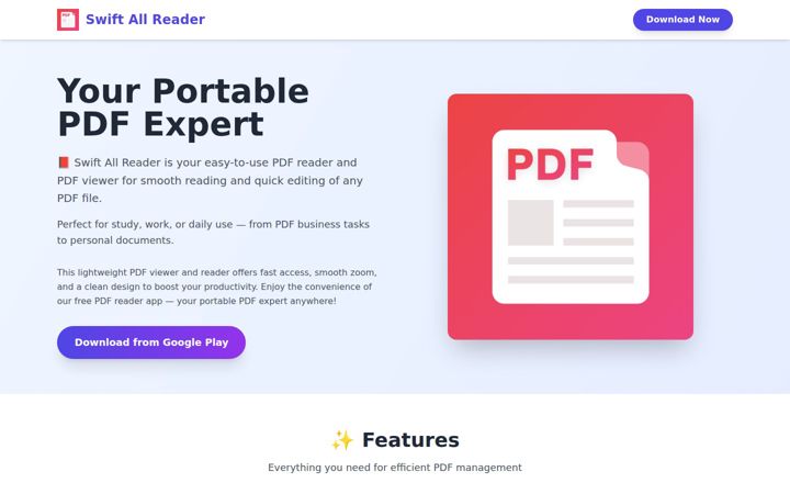 Screenshot of docswiftallreader.com