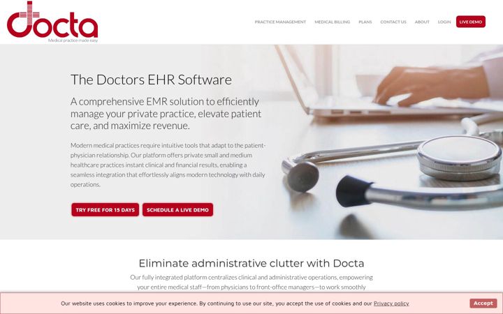 Screenshot of doctaemr.com