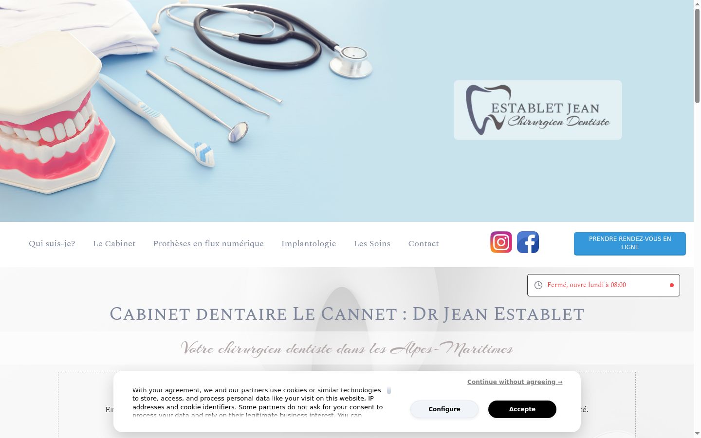 Screenshot of the consent banner shown before any interaction