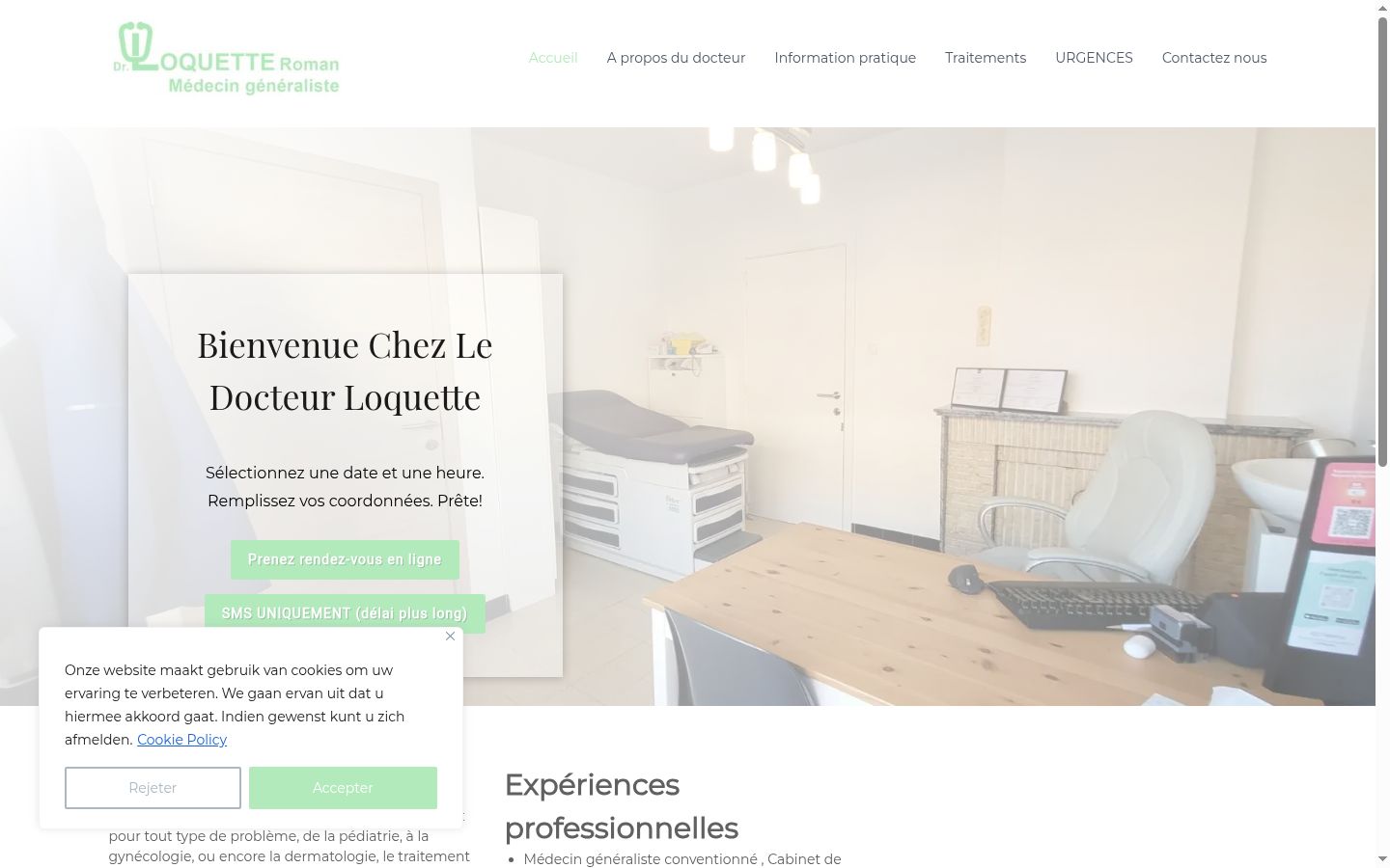 Screenshot van de toestemmingsbanner zoals getoond vóór enige interactie