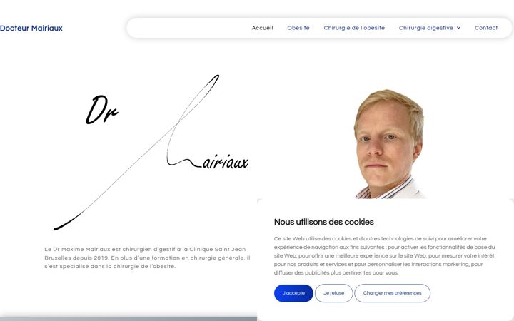 Screenshot of docteurmairiaux.be