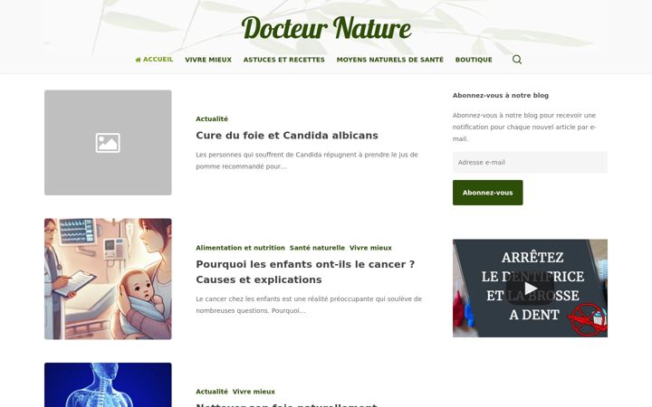 Screenshot of docteurnature.org