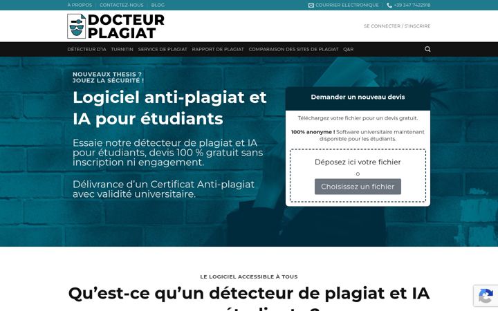 Screenshot of docteurplagiat.com