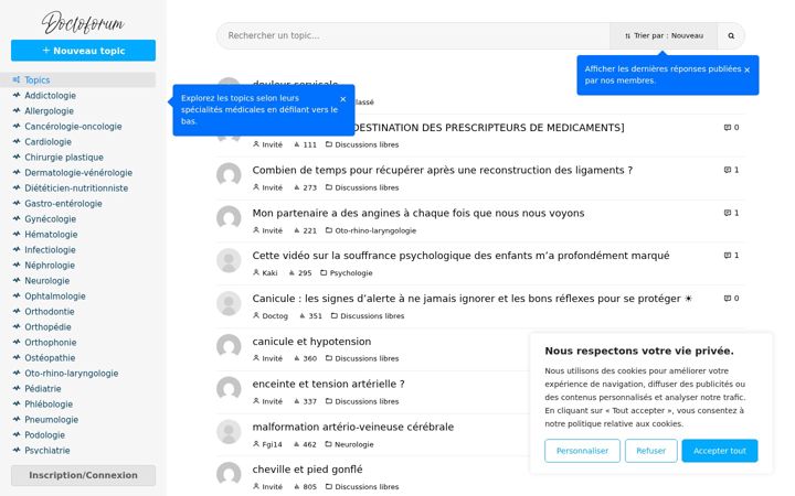 Screenshot of doctoforum.fr