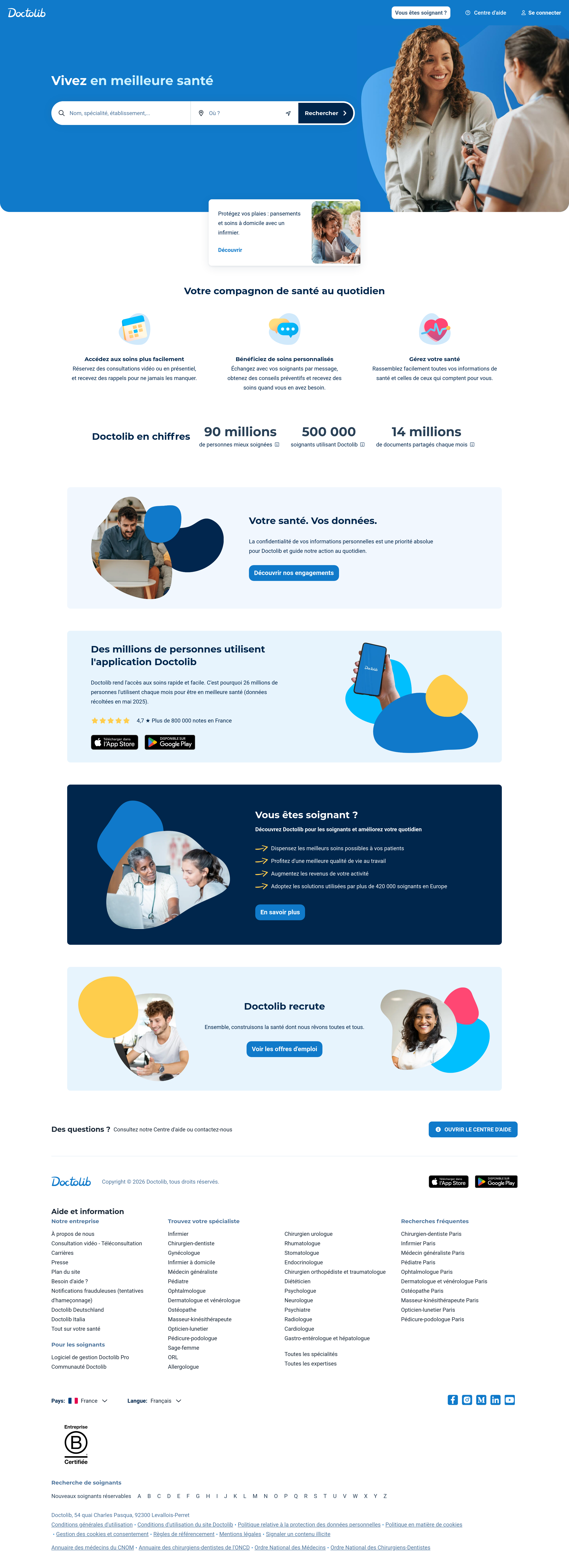 Screenshot of doctolib.fr
