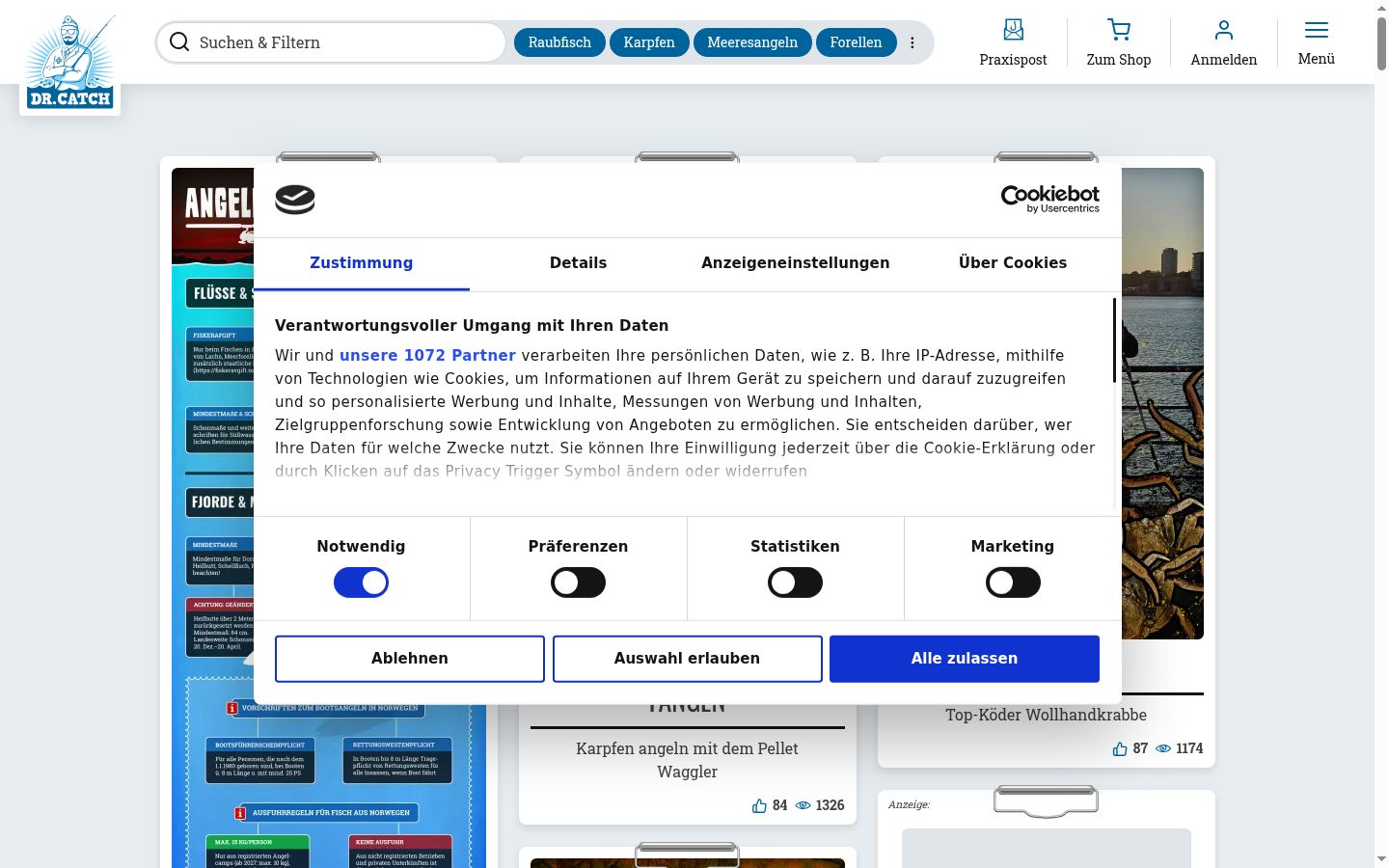 Screenshot tal-banner tal-kunsens muri qabel kwalunkwe interazzjoni