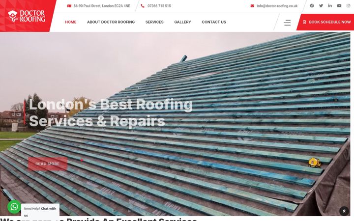 Screenshot van doctor-roofing.co.uk