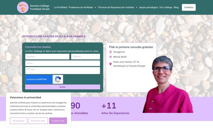 Screenshot of doctoragallegofertilidadalcala.com
