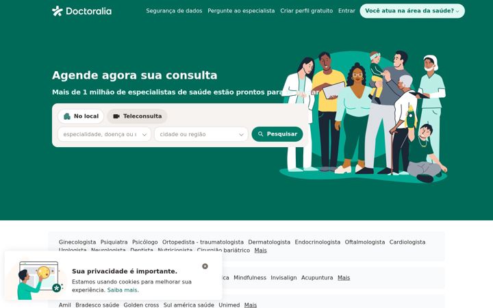 Screenshot of doctoralia.com.br