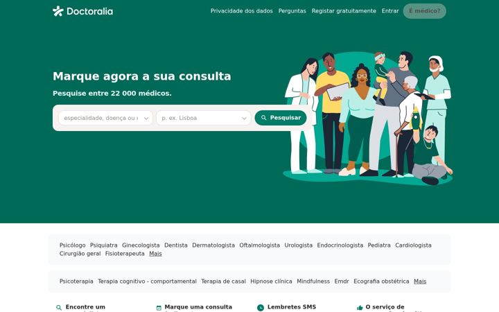 Zrzut ekranu doctoralia.com.pt