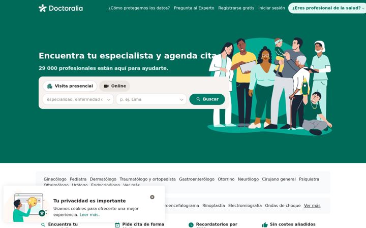 Screenshot of doctoralia.pe
