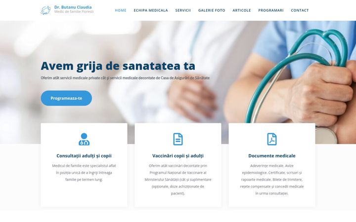 Screenshot of doctorbutanuclaudia.ro
