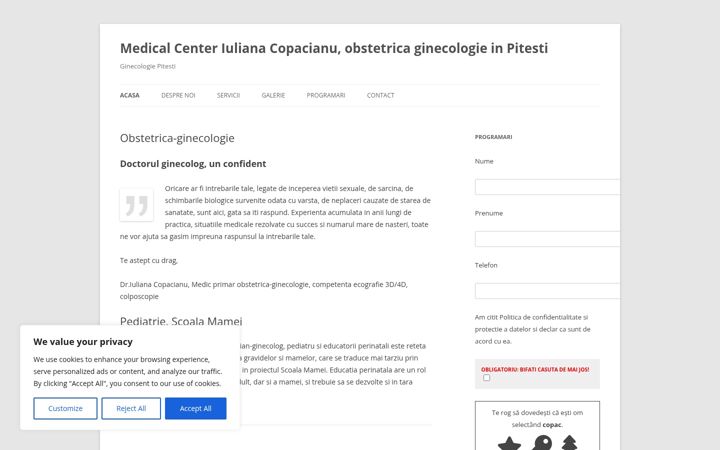 Screenshot of doctorcopacianu.ro
