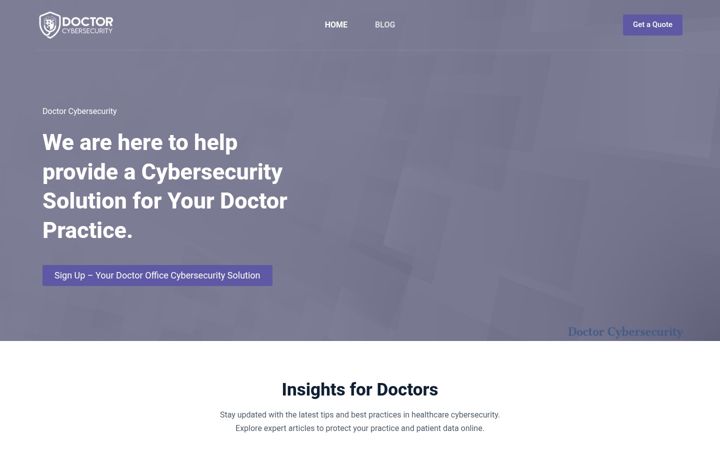 Screenshot of doctorcybersecurity.com