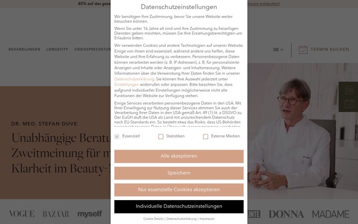 Screenshot of doctorduve-dermatology.com
