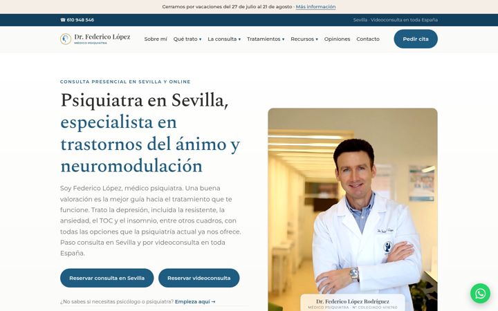 Screenshot of doctorfedericolopez.es
