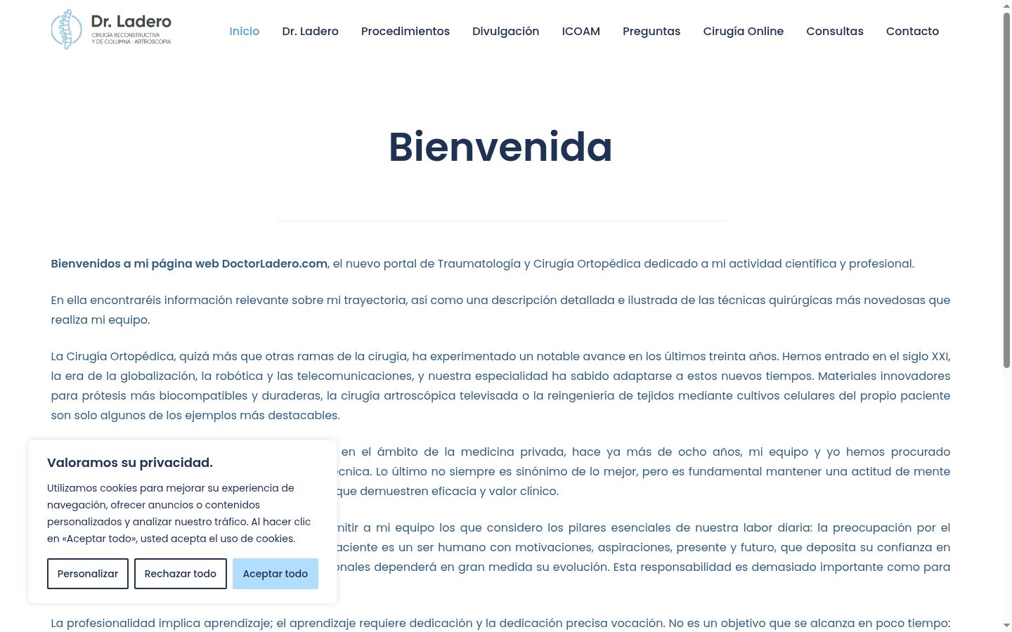 Screenshot del banner di consenso mostrato prima di qualsiasi interazione